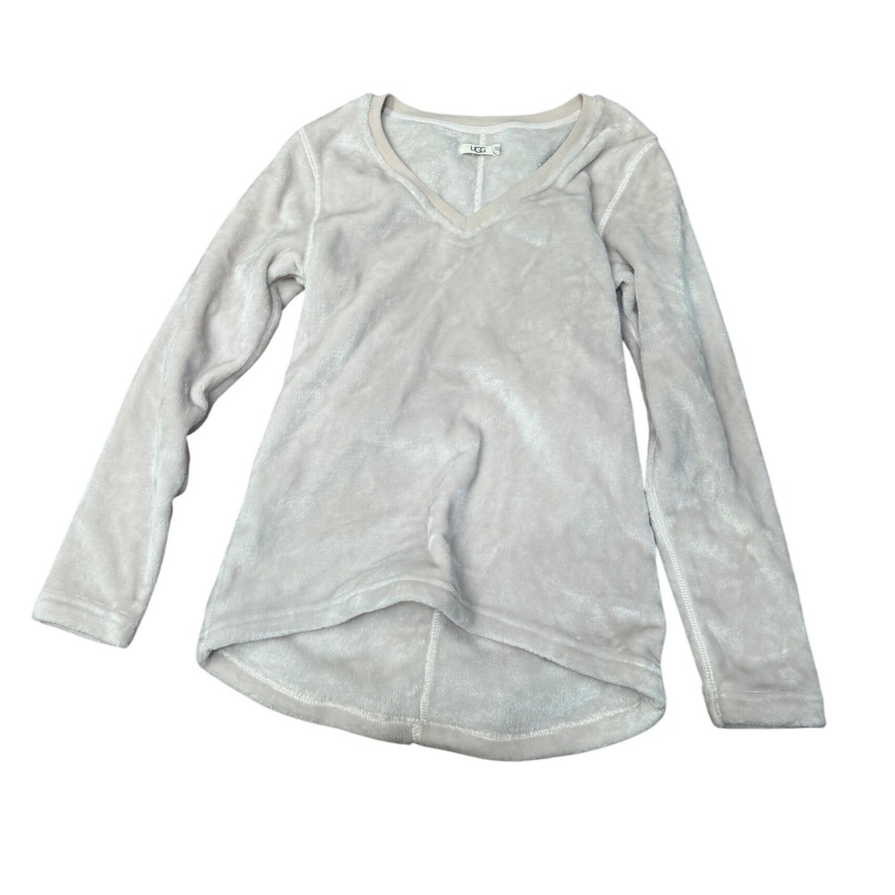 UGG Women's Small Plush Fleece Pullover Soft Cozy Loungewear Long Sleeve Cream